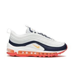 NIKE Air Max 97 'Platinum Navy Orange' Sneakers Size 8